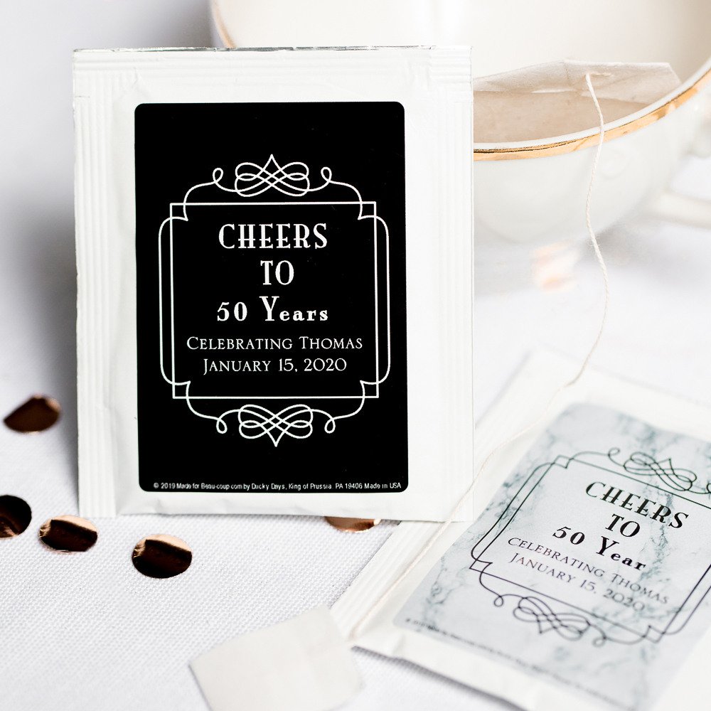Adult Birthday Party Favors - Personalized Tea Bag Favors